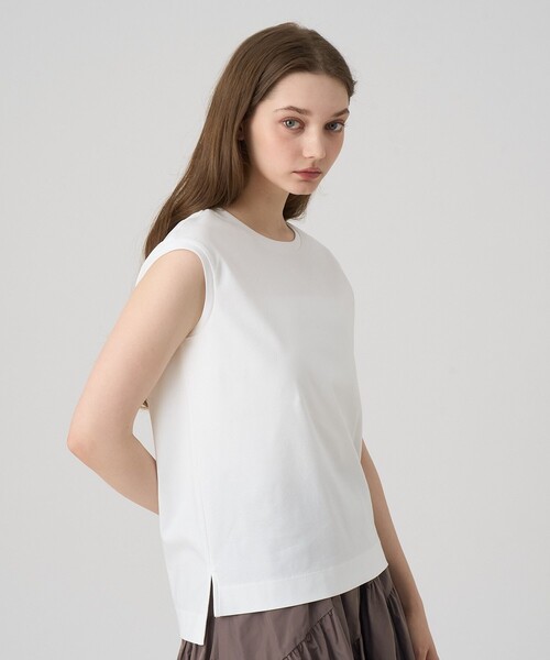 ANAYI（アナイ）の「コットンスムースフレンチプルオーバー（Tシャツ/カットソー・レディース・オフホワイト/ブラック/ブルー・38/36）」の7枚目の写真