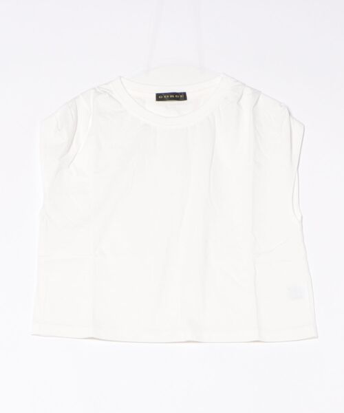 GORGE（ゴージ）の「《タックショルダー×コンパクト丈》レディース フレンチスリーブTシャツ シンプル 春夏秋（Tシャツ/カットソー・レディース・オフホワイト/ピンク/ブルー/チャコール・F）」の2枚目の写真