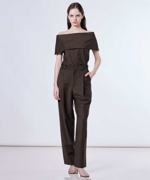 Sov.(ソブ)の「GREEN WOOLスラックス(スラックス・レディース・ネイビー/ブラウン・36/38)」の4枚目の写真