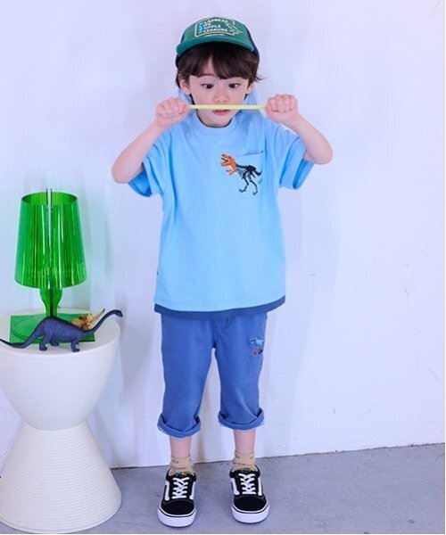 kladskap（クレードスコープ）の「スケボーザウルス6分丈パンツ（その他パンツ・キッズ・サックスブルー/ライトカーキ・90cm/100cm/110cm/120cm/130cm）」の17枚目の写真