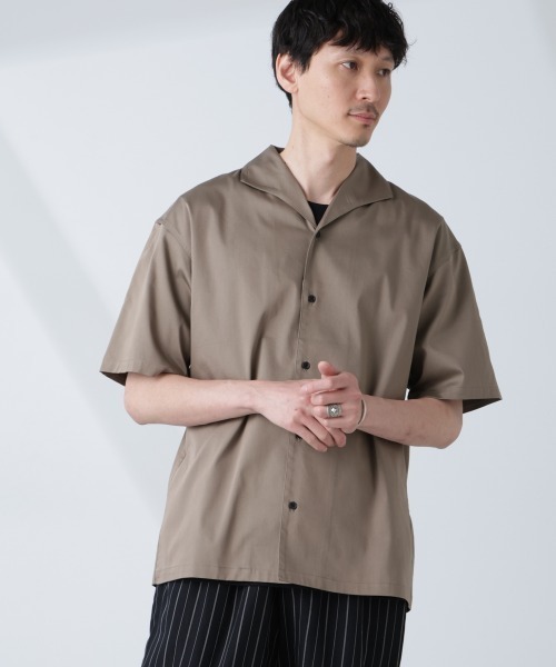 セール】ソラーロライトストレッチワイドカラーシャツ 半袖