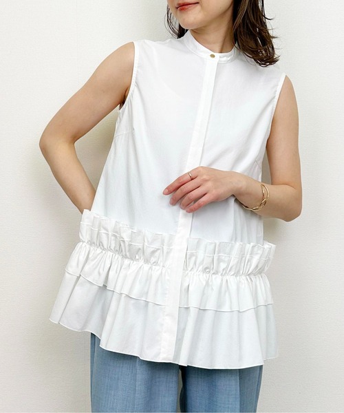 DIARIUM（ディアリウム）の「【日本製】裾フリルノースリーブブラウス（シャツ/ブラウス・レディース・オフホワイト/オレンジ・M）」の21枚目の写真