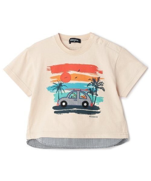 kladskap（クレードスコープ）の「サンセットカー半袖Tシャツ（Tシャツ/カットソー・キッズ・ベージュ/サックスブルー・90cm/100cm/110cm/120cm/130cm/80ｃｍ）」の3枚目の写真