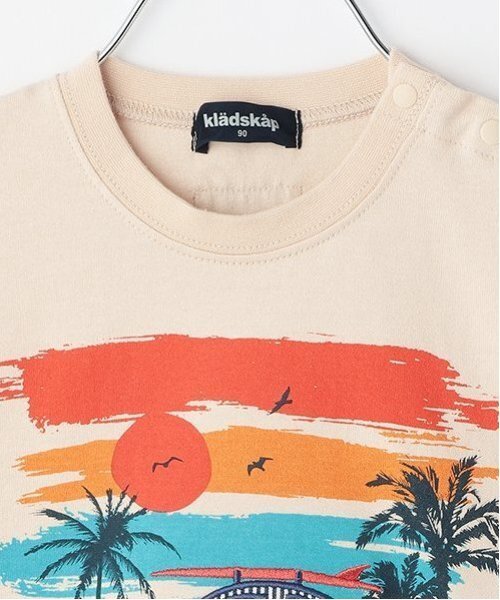 kladskap（クレードスコープ）の「サンセットカー半袖Tシャツ（Tシャツ/カットソー・キッズ・ベージュ/サックスブルー・90cm/100cm/110cm/120cm/130cm/80ｃｍ）」の5枚目の写真