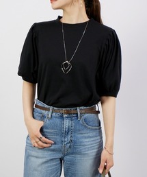 【ぽわん袖×プチハイネック☆】ボリューム袖プチハイTシャツ