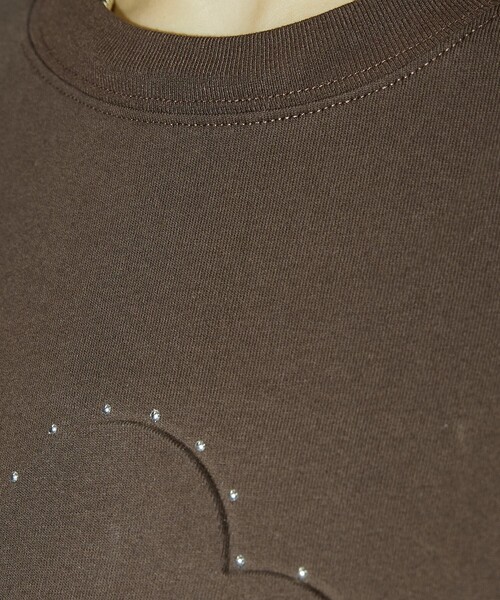 PUBLUX（パブリュクス）の「MARY QUANT × PUBLUX/マリークワント スタッズ付き エンボス アートTシャツ　限定展開（Tシャツ/カットソー・レディース・ブラック/チャコールグレー/ブラウン・ﾌﾘ-）」の15枚目の写真