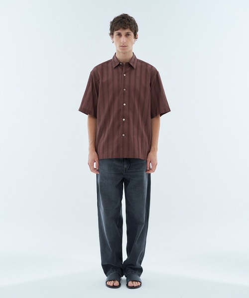 ESTNATION（エストネーション）の「ESTNATION / カラミハーフスリーブシャツ（シャツ/ブラウス・メンズ・ブラック/ブラウン/オフホワイト・MEDIUM/SMALL/LARGE）」の7枚目の写真