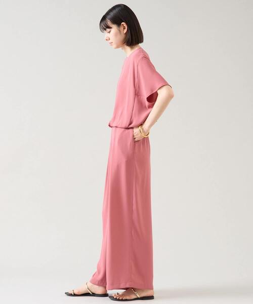 Tiara(ティアラ)の「センタープレスタックワイドパンツ(セットアップ可)(その他パンツ・レディース・ピンク/グリーン/ブラック/ブラウン・2/3)」の6枚目の写真