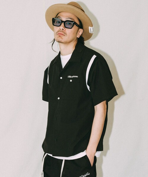 NineMicrophones(ナインマイクロフォンズ)の「BOWLING SHIRT(シャツ/ブラウス・メンズ・バーガンディー/ブラック・LARGE/MEDIUM/X-LARGE)」の5枚目の写真
