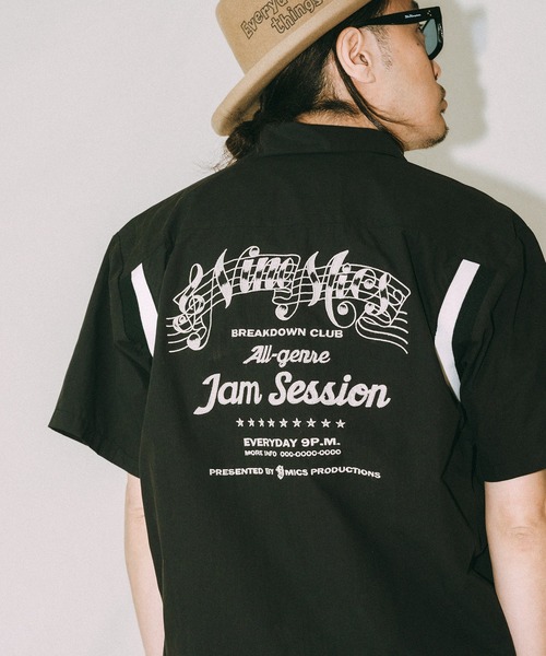 NineMicrophones(ナインマイクロフォンズ)の「BOWLING SHIRT(シャツ/ブラウス・メンズ・バーガンディー/ブラック・LARGE/MEDIUM/X-LARGE)」の2枚目の写真