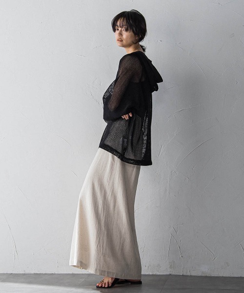 MAYSON GREY（メイソングレイ）の「メッシュアノラックパーカー≪手洗い可能≫（シャツ/ブラウス・レディース・ブラック/ホワイト・M）」の20枚目の写真