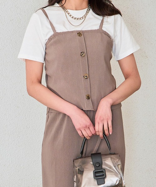 GORGE(ゴージ)の「《短丈×ヴィンテージ風カラー》無地シンプルTシャツ(Tシャツ/カットソー・レディース・レッド/イエロー/パープル/ブラック/オフホワイト/カーキ・F)」の2枚目の写真