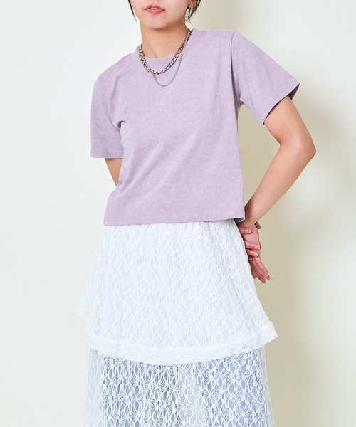 GORGE(ゴージ)の「《短丈×ヴィンテージ風カラー》無地シンプルTシャツ(Tシャツ/カットソー・レディース・レッド/イエロー/パープル/ブラック/オフホワイト/カーキ・F)」の15枚目の写真