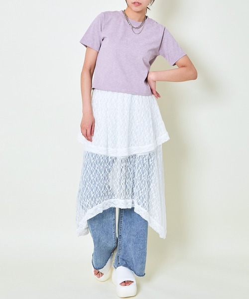 GORGE(ゴージ)の「《短丈×ヴィンテージ風カラー》無地シンプルTシャツ(Tシャツ/カットソー・レディース・レッド/イエロー/パープル/ブラック/オフホワイト/カーキ・F)」の16枚目の写真