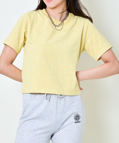GORGE(ゴージ)の「《短丈×ヴィンテージ風カラー》無地シンプルTシャツ(Tシャツ/カットソー・レディース・レッド/イエロー/パープル/ブラック/オフホワイト/カーキ・F)」の20枚目の写真
