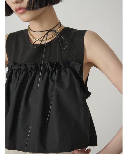 AIC.（エーアイシー）の「ビスチェレイヤードニットトップス（その他トップス・レディース・オフホワイト/ブラック・FREE）」の2枚目の写真