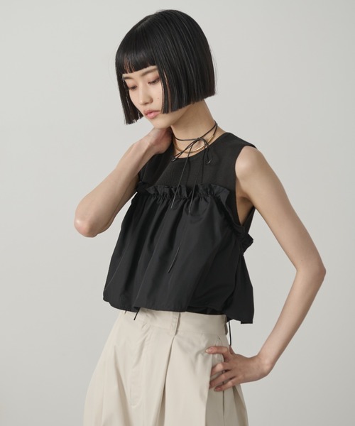 AIC.（エーアイシー）の「ビスチェレイヤードニットトップス（その他トップス・レディース・オフホワイト/ブラック・FREE）」の5枚目の写真