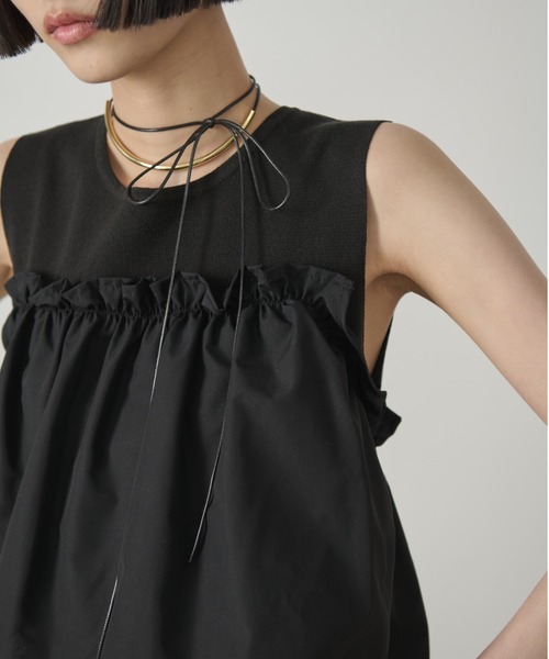 AIC.（エーアイシー）の「ビスチェレイヤードニットトップス（その他トップス・レディース・オフホワイト/ブラック・FREE）」の10枚目の写真