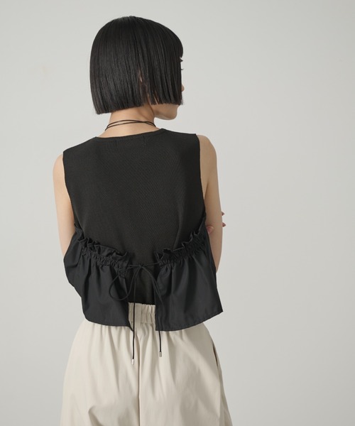 AIC.（エーアイシー）の「ビスチェレイヤードニットトップス（その他トップス・レディース・オフホワイト/ブラック・FREE）」の9枚目の写真