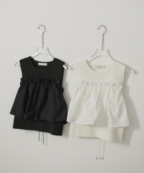 AIC.（エーアイシー）の「ビスチェレイヤードニットトップス（その他トップス・レディース・オフホワイト/ブラック・FREE）」の3枚目の写真