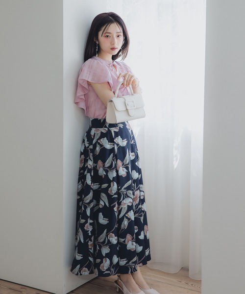 Gucci 花柄 ひざ丈スカート 小さいサイズ 花柄ドラマティックフレアスカート 低身長さん