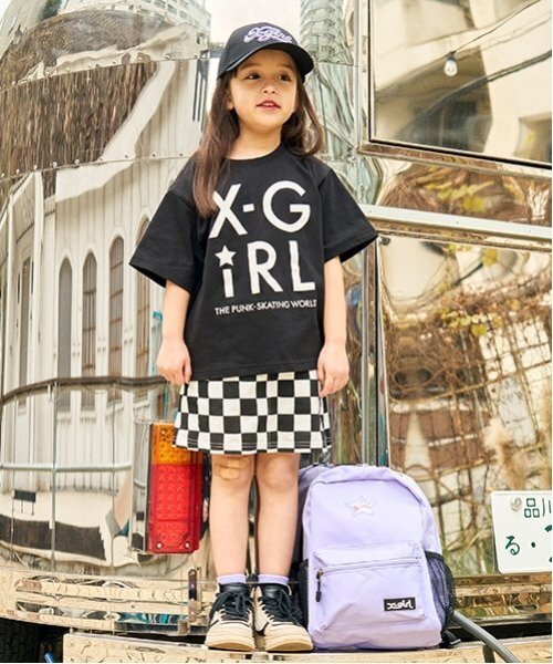 X-girl Stages(エックスガールステージス)の「PVCスターモチーフミニバックパック(バックパック/リュック・キッズ・ラベンダー/ブラック・F)」の6枚目の写真
