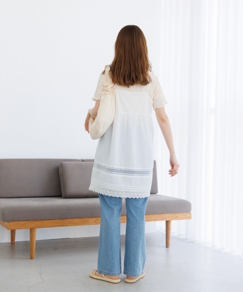 flower（フラワー）の「レーシーレイヤードワンピース（ワンピース・レディース・ホワイト・FREE）」の4枚目の写真