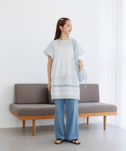 flower（フラワー）の「レーシーレイヤードワンピース（ワンピース・レディース・ホワイト・FREE）」の5枚目の写真