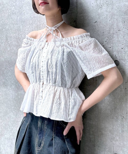 PAGEBOY(ページボーイ)の「2WAYオフショルブラウス(シャツ/ブラウス・レディース・モカ/ブラック/オフホワイト/グレイッシュベージュ/サックスブルー/ブラウン系その他2・FREE)」の14枚目の写真