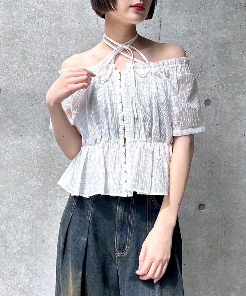 PAGEBOY(ページボーイ)の「2WAYオフショルブラウス(シャツ/ブラウス・レディース・モカ/ブラック/オフホワイト/グレイッシュベージュ/サックスブルー/ブラウン系その他2・FREE)」の15枚目の写真