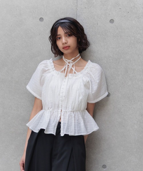 PAGEBOY(ページボーイ)の「2WAYオフショルブラウス(シャツ/ブラウス・レディース・モカ/ブラック/オフホワイト/グレイッシュベージュ/サックスブルー/ブラウン系その他2・FREE)」の19枚目の写真