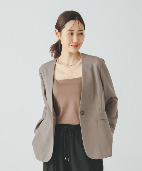 GLOBAL WORK(グローバルワーク)の「ウツクシルエットDRYジャケット/290026(テーラードジャケット・レディース・ブラウン/ブラック/グレー・SMALL/MEDIUM/LARGE/X-LARGE)」の3枚目の写真