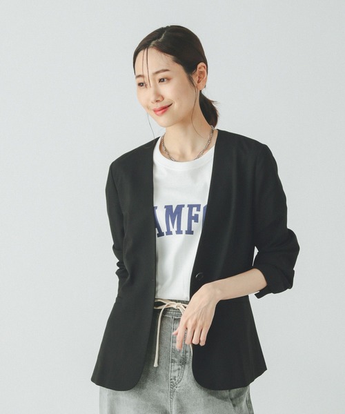 GLOBAL WORK(グローバルワーク)の「ウツクシルエットDRYジャケット/290026(テーラードジャケット・レディース・ブラウン/ブラック/グレー・SMALL/MEDIUM/LARGE/X-LARGE)」の7枚目の写真