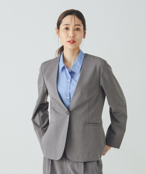 GLOBAL WORK(グローバルワーク)の「ウツクシルエットDRYジャケット/290026(テーラードジャケット・レディース・ブラウン/ブラック/グレー・SMALL/MEDIUM/LARGE/X-LARGE)」の10枚目の写真