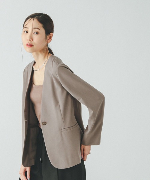 GLOBAL WORK(グローバルワーク)の「ウツクシルエットDRYジャケット/290026(テーラードジャケット・レディース・ブラウン/ブラック/グレー・SMALL/MEDIUM/LARGE/X-LARGE)」の15枚目の写真