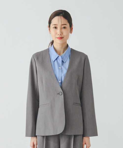 GLOBAL WORK(グローバルワーク)の「ウツクシルエットDRYジャケット/290026(テーラードジャケット・レディース・ブラウン/ブラック/グレー・SMALL/MEDIUM/LARGE/X-LARGE)」の16枚目の写真