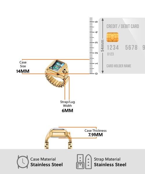 FOSSIL（フォッシル）の「フォッシル リングウォッチ レディース アナログ ES5411 時計 指輪 ラクエル（アナログ腕時計・レディース・ゴールド・FREE）」の5枚目の写真