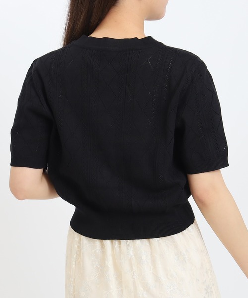 ASTORIA ODIER（アストリアオディール）の「透かし柄パールボタンカーディガン（カーディガン/ボレロ・レディース・ホワイト/ブラウン/ブラック・MEDIUM）」の22枚目の写真