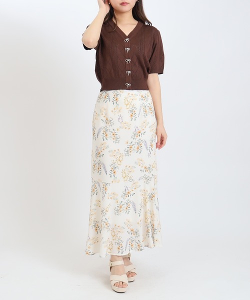 ASTORIA ODIER（アストリアオディール）の「透かし柄パールボタンカーディガン（カーディガン/ボレロ・レディース・ホワイト/ブラウン/ブラック・MEDIUM）」の11枚目の写真