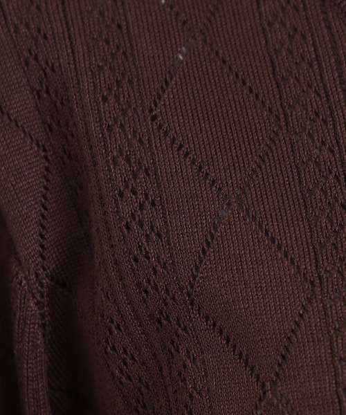 ASTORIA ODIER（アストリアオディール）の「透かし柄パールボタンカーディガン（カーディガン/ボレロ・レディース・ホワイト/ブラウン/ブラック・MEDIUM）」の4枚目の写真