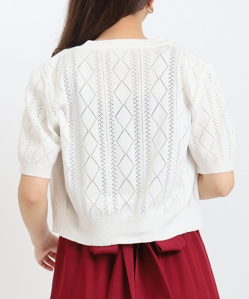 ASTORIA ODIER（アストリアオディール）の「透かし柄パールボタンカーディガン（カーディガン/ボレロ・レディース・ホワイト/ブラウン/ブラック・MEDIUM）」の16枚目の写真