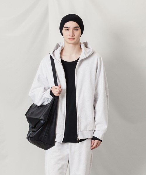 ATTACHMENT（アタッチメント）の「コットン ストレッチテリー ジップアップフーディー / CO STRECH TERRY ZIP UP HOODIE（パーカー・メンズ・ブラック/ダークグレー/ライトグレー・1/2/3）」の3枚目の写真