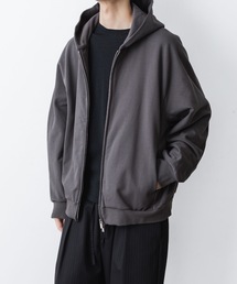 ATTACHMENT | コットン ストレッチテリー ジップアップフーディー / CO STRECH TERRY ZIP UP HOODIE(パーカー)