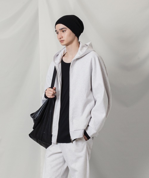 コットン ストレッチテリー ジップアップフーディー / CO STRECH TERRY