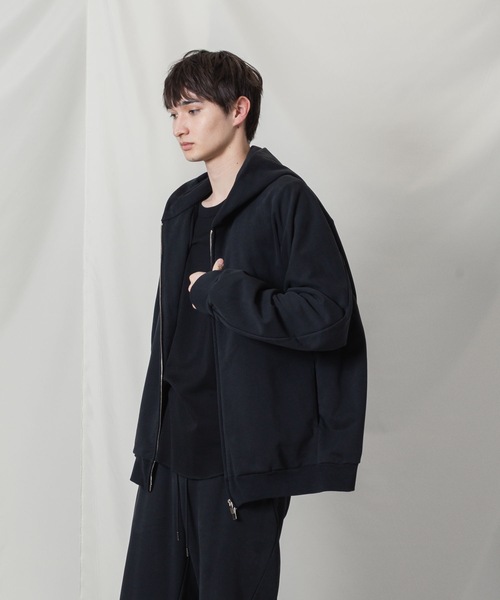 ATTACHMENT（アタッチメント）の「コットン ストレッチテリー ジップアップフーディー / CO STRECH TERRY ZIP UP HOODIE（パーカー・メンズ・ブラック/ダークグレー/ライトグレー・1/2/3）」の10枚目の写真