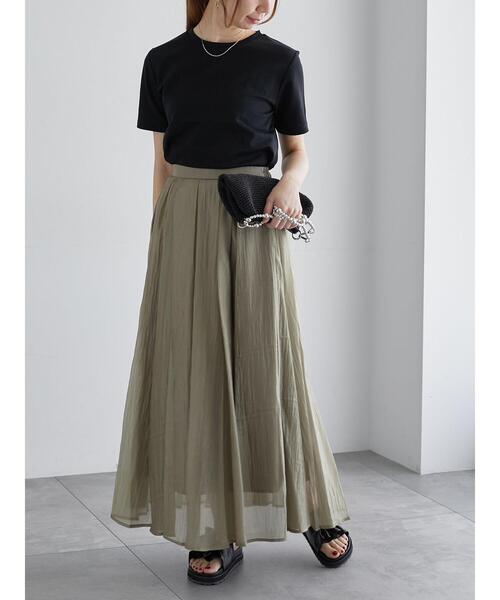 Te chichi（テチチ）の「【近赤外線CUT】半袖ベーシックTシャツ（Tシャツ/カットソー・レディース・オリーブ/ブラック/オフホワイト/チャコールグレー・F）」の5枚目の写真