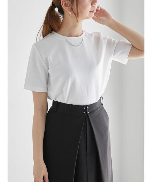 Te chichi（テチチ）の「【近赤外線CUT】半袖ベーシックTシャツ（Tシャツ/カットソー・レディース・オリーブ/ブラック/オフホワイト/チャコールグレー・F）」の21枚目の写真