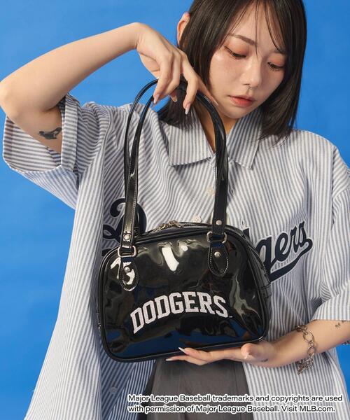 ★MLB★[25S 新商品]ベーシック アスレジャー ホボバッグ ∴WEGO/【25年春夏新作】MLB別注エナメルボストンバッグ