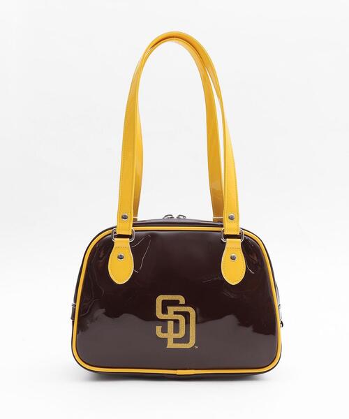 MLB(メジャーリーグベースボール)の「∴WEGO/MLB別注エナメルボストンバッグ(ボストンバッグ・レディース・ブラック/ホワイト/ブラウン・FREE)」の17枚目の写真