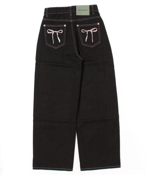 Uenui（ウニュイ）の「【 cunii 】 ワイド レッグ リボン ジーンズ（デニムパンツ・レディース・パープル/ピンク/ブルー・FREE）」の6枚目の写真